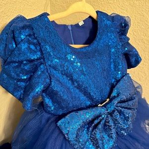 Pageant Dress - Unknown Brand - Size 18 M - Sequin and Tulle - Royal Blue